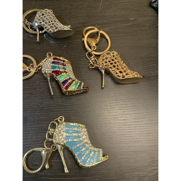 Bag Charm High Heel Bling Fashion Keychain Lot Of 10 Princess Diva Party Favors - Picture 5 of 12